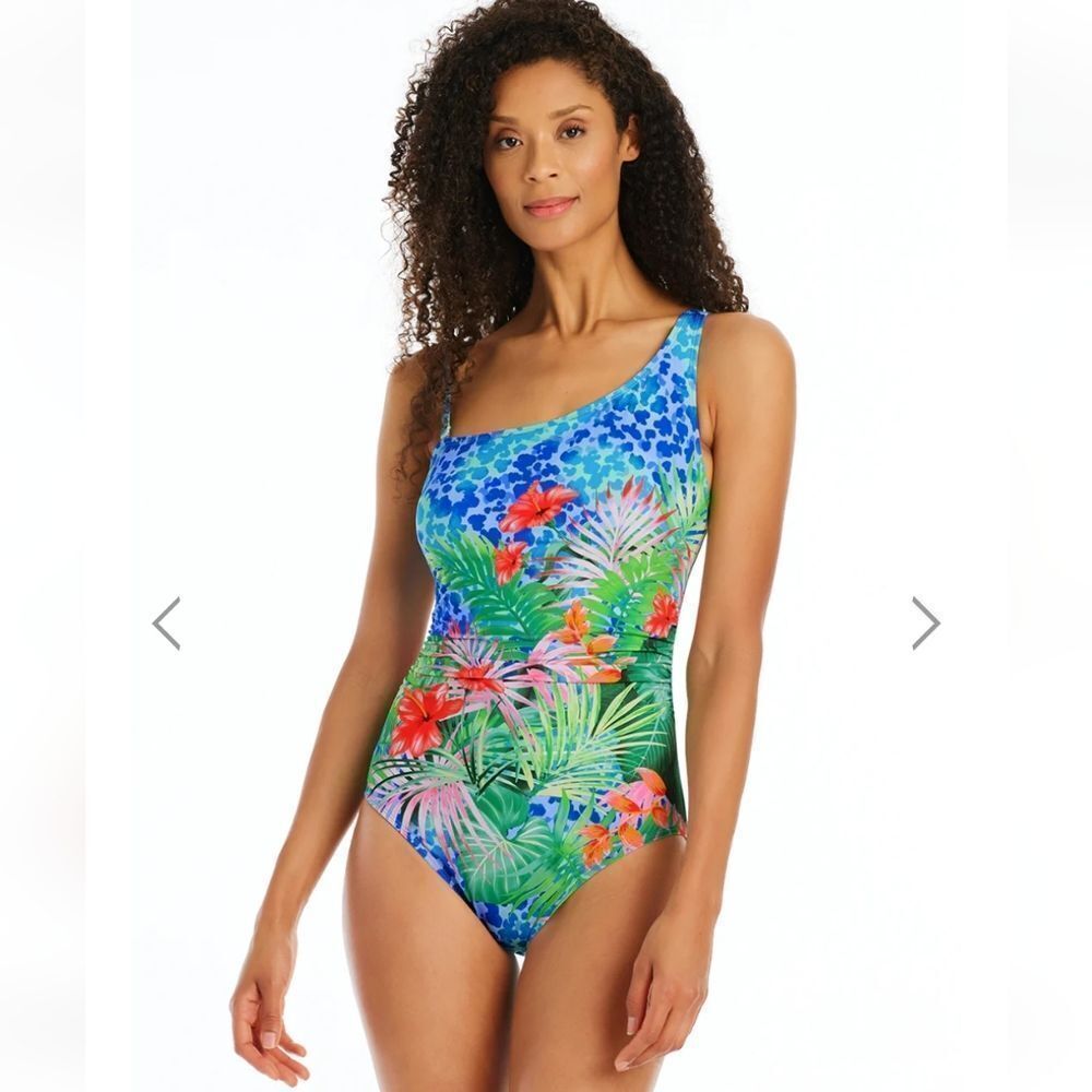 Bleu Rod Beattie Tropical Flight One Piece Swimsuit Sz 8
